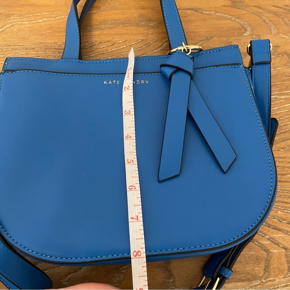 Kate Landry Blue and Gold Round Satchel Crossbody Handbag - Picture 8 of 10
